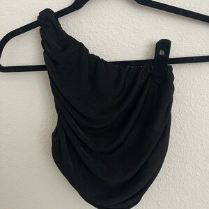 Elegant Black One-Shoulder Top